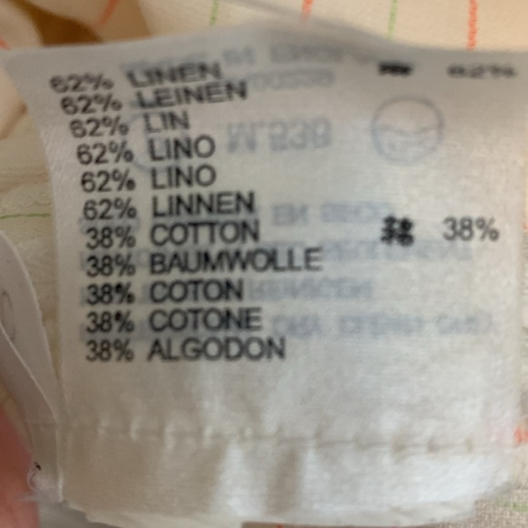 80s Aquascutum NWT Deadstlock linen cotton Pencil Skirt Lime Green Pinstripe - Picture 8 of 11